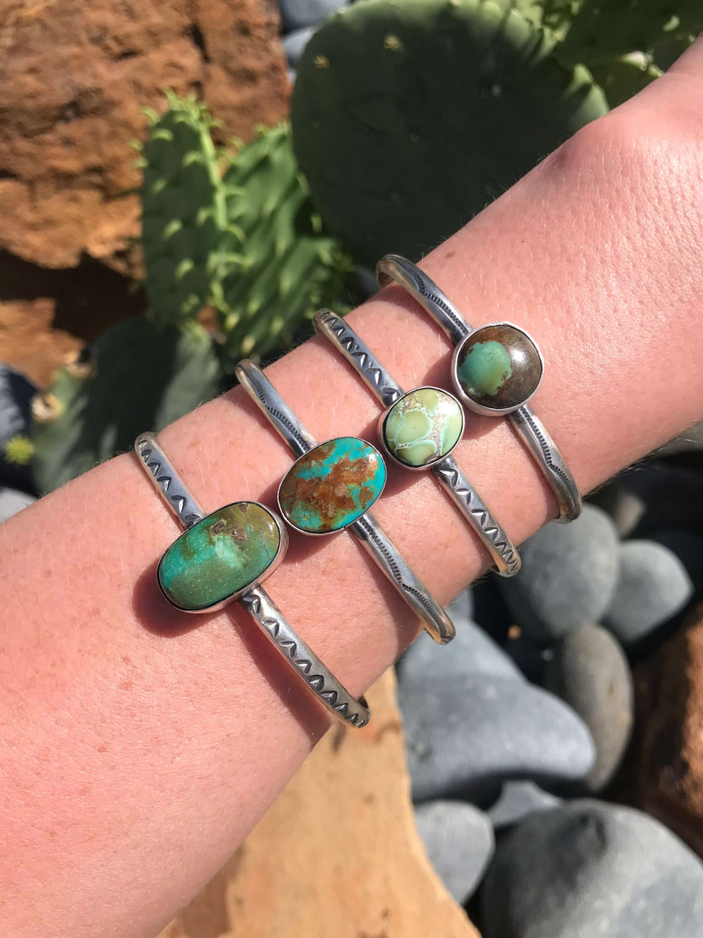 The Metamora Turquoise Cuffs-Bracelets & Cuffs-Calli Co., Turquoise and Silver Jewelry, Native American Handmade, Zuni Tribe, Navajo Tribe, Brock Texas