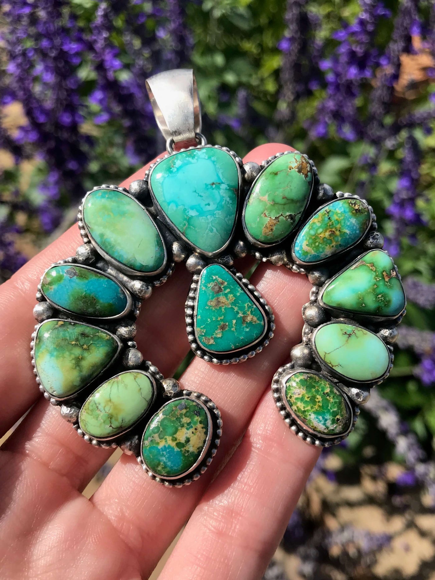 The Thora Sonoran Gold Naja Pendant-Pendants-Calli Co., Turquoise and Silver Jewelry, Native American Handmade, Zuni Tribe, Navajo Tribe, Brock Texas
