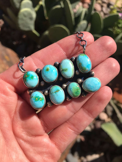 The Karina Turquoise Necklace-Necklaces-Calli Co., Turquoise and Silver Jewelry, Native American Handmade, Zuni Tribe, Navajo Tribe, Brock Texas