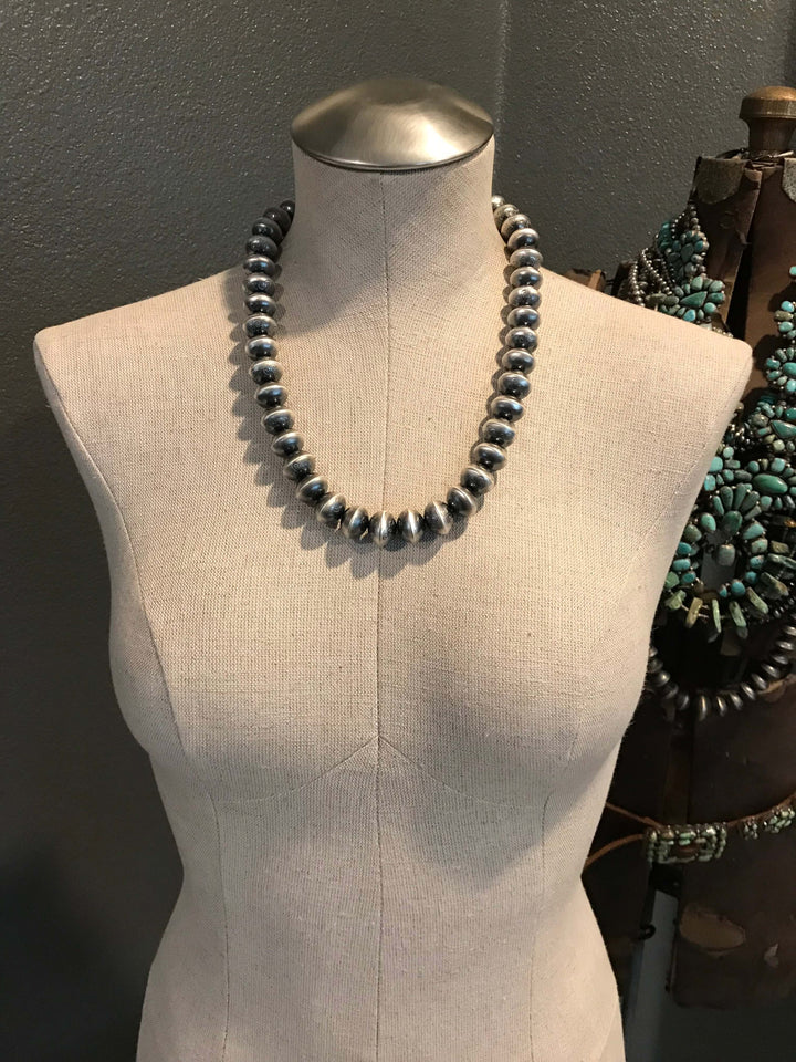The Greenwood Navajo Pearl Necklace, 23"-Necklaces-Calli Co., Turquoise and Silver Jewelry, Native American Handmade, Zuni Tribe, Navajo Tribe, Brock Texas