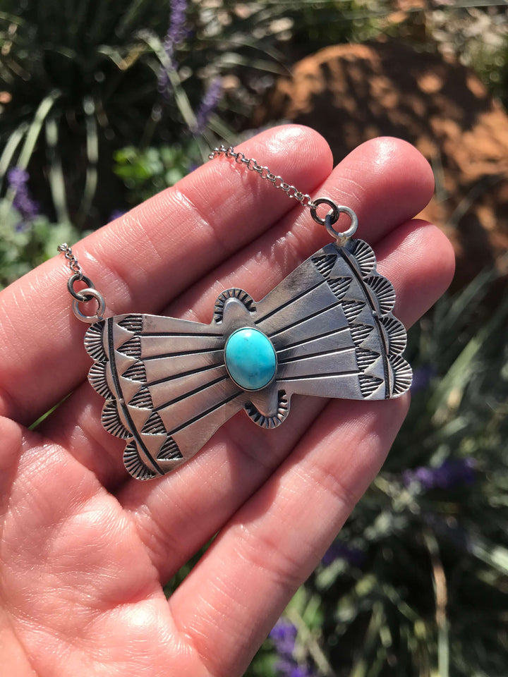 The Bowtie Turquoise Necklace, 3-Necklaces-Calli Co., Turquoise and Silver Jewelry, Native American Handmade, Zuni Tribe, Navajo Tribe, Brock Texas