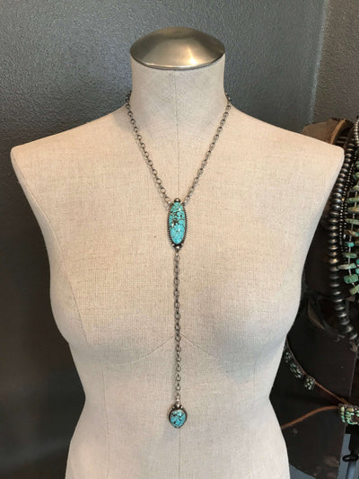 The Ace Lariat Necklace, 4-Necklaces-Calli Co., Turquoise and Silver Jewelry, Native American Handmade, Zuni Tribe, Navajo Tribe, Brock Texas