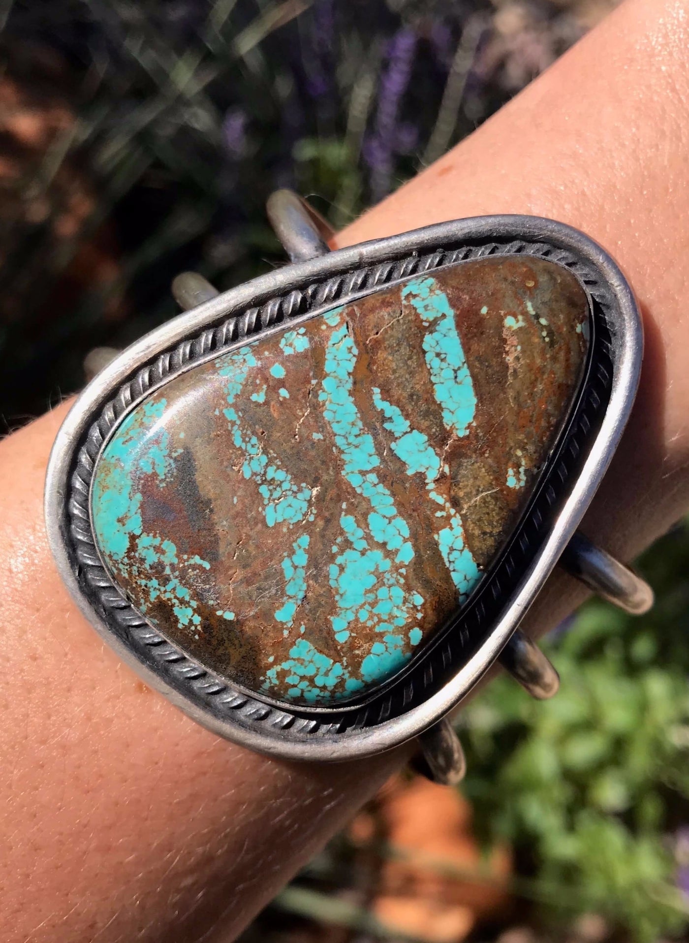 The Atlantis Turquoise Cuff-Bracelets & Cuffs-Calli Co., Turquoise and Silver Jewelry, Native American Handmade, Zuni Tribe, Navajo Tribe, Brock Texas
