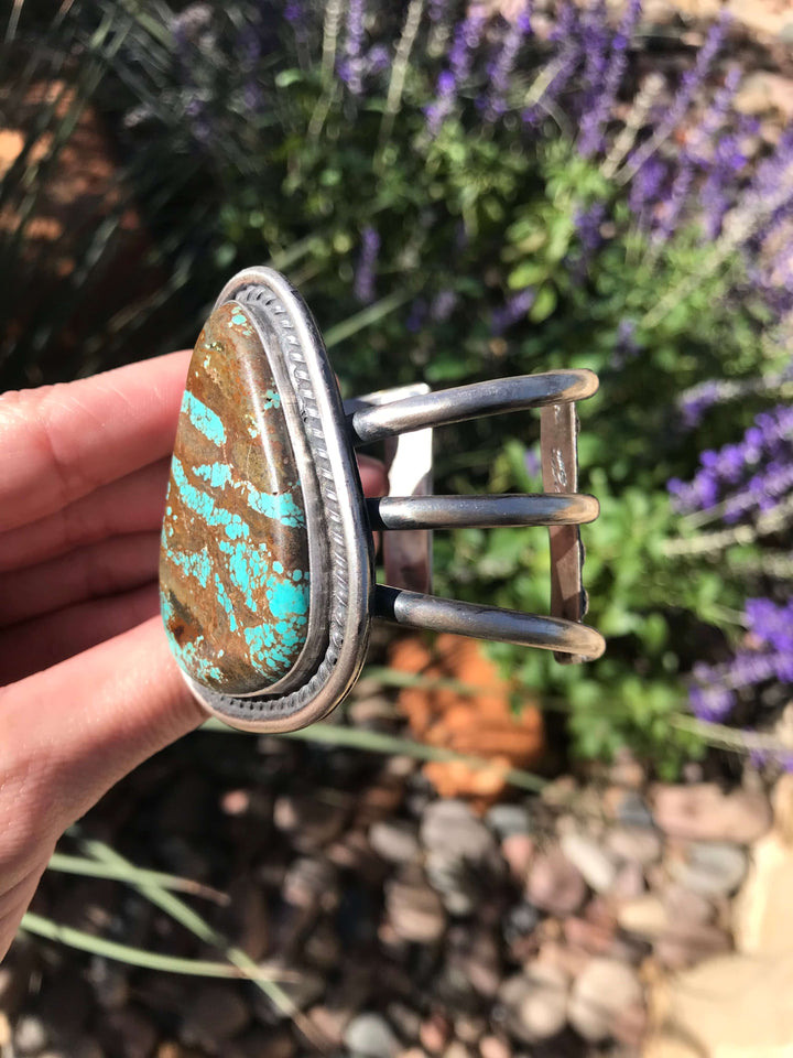 The Atlantis Turquoise Cuff-Bracelets & Cuffs-Calli Co., Turquoise and Silver Jewelry, Native American Handmade, Zuni Tribe, Navajo Tribe, Brock Texas