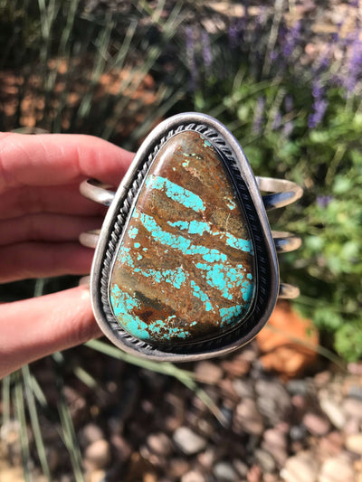 The Atlantis Turquoise Cuff-Bracelets & Cuffs-Calli Co., Turquoise and Silver Jewelry, Native American Handmade, Zuni Tribe, Navajo Tribe, Brock Texas