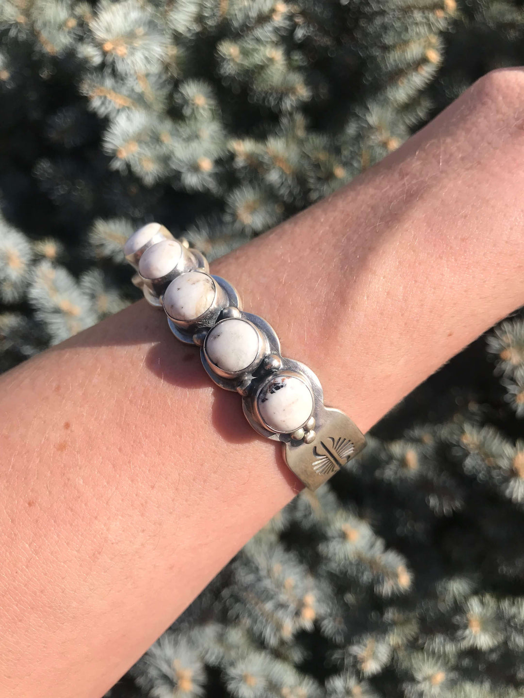 The Lennon White Buffalo Cuff-Bracelets & Cuffs-Calli Co., Turquoise and Silver Jewelry, Native American Handmade, Zuni Tribe, Navajo Tribe, Brock Texas