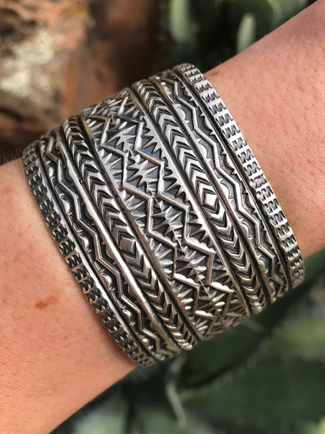 Hand Stamped Silver Bracelet by Sunshine Reeves