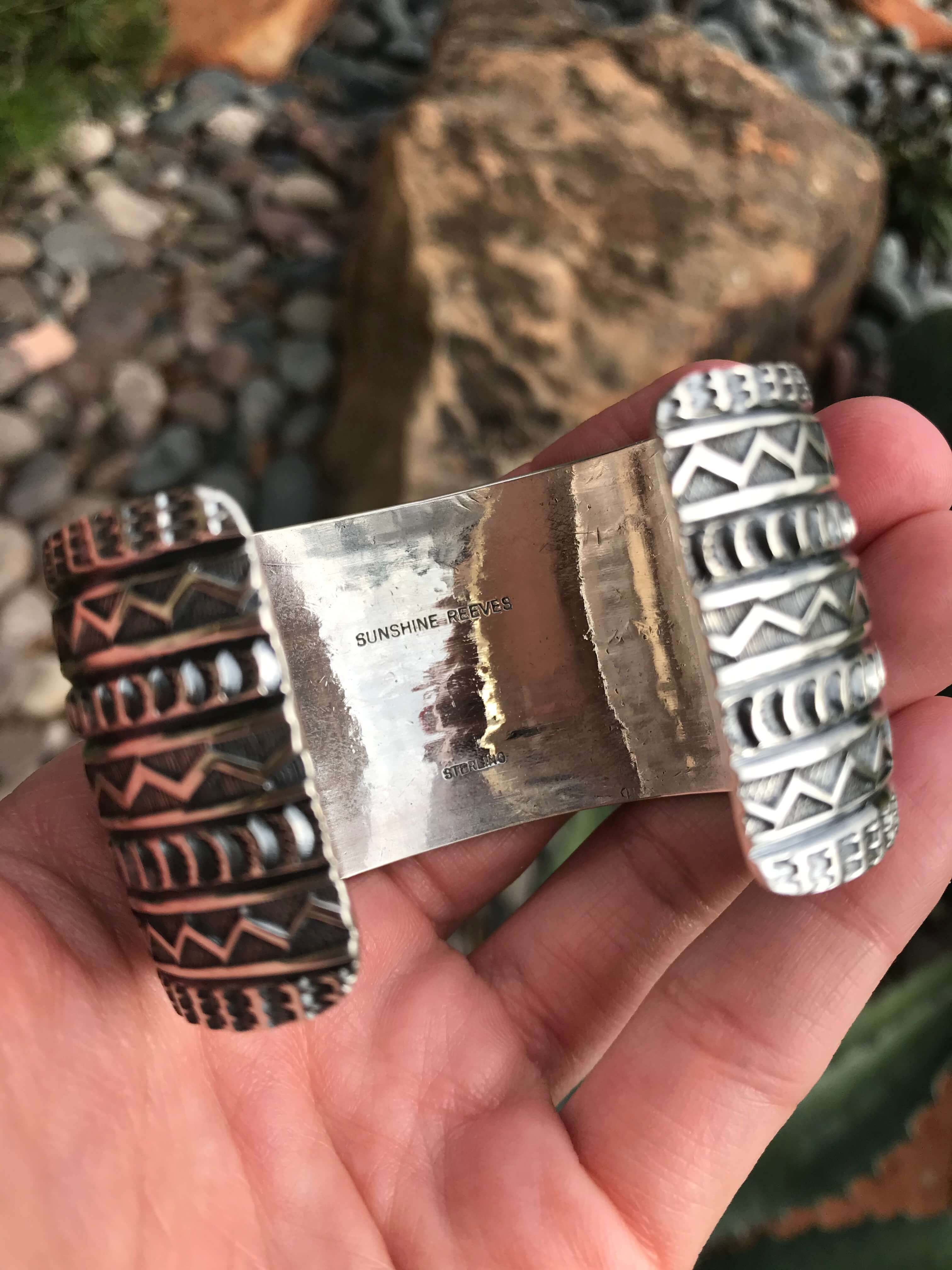 The Sunshine Reeves Cuff, 2-Bracelets & Cuffs-Calli Co., Turquoise and Silver Jewelry, Native American Handmade, Zuni Tribe, Navajo Tribe, Brock Texas