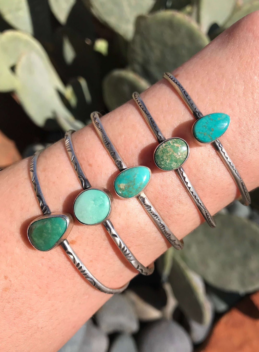 The Belle Cuffs-Bracelets & Cuffs-Calli Co., Turquoise and Silver Jewelry, Native American Handmade, Zuni Tribe, Navajo Tribe, Brock Texas