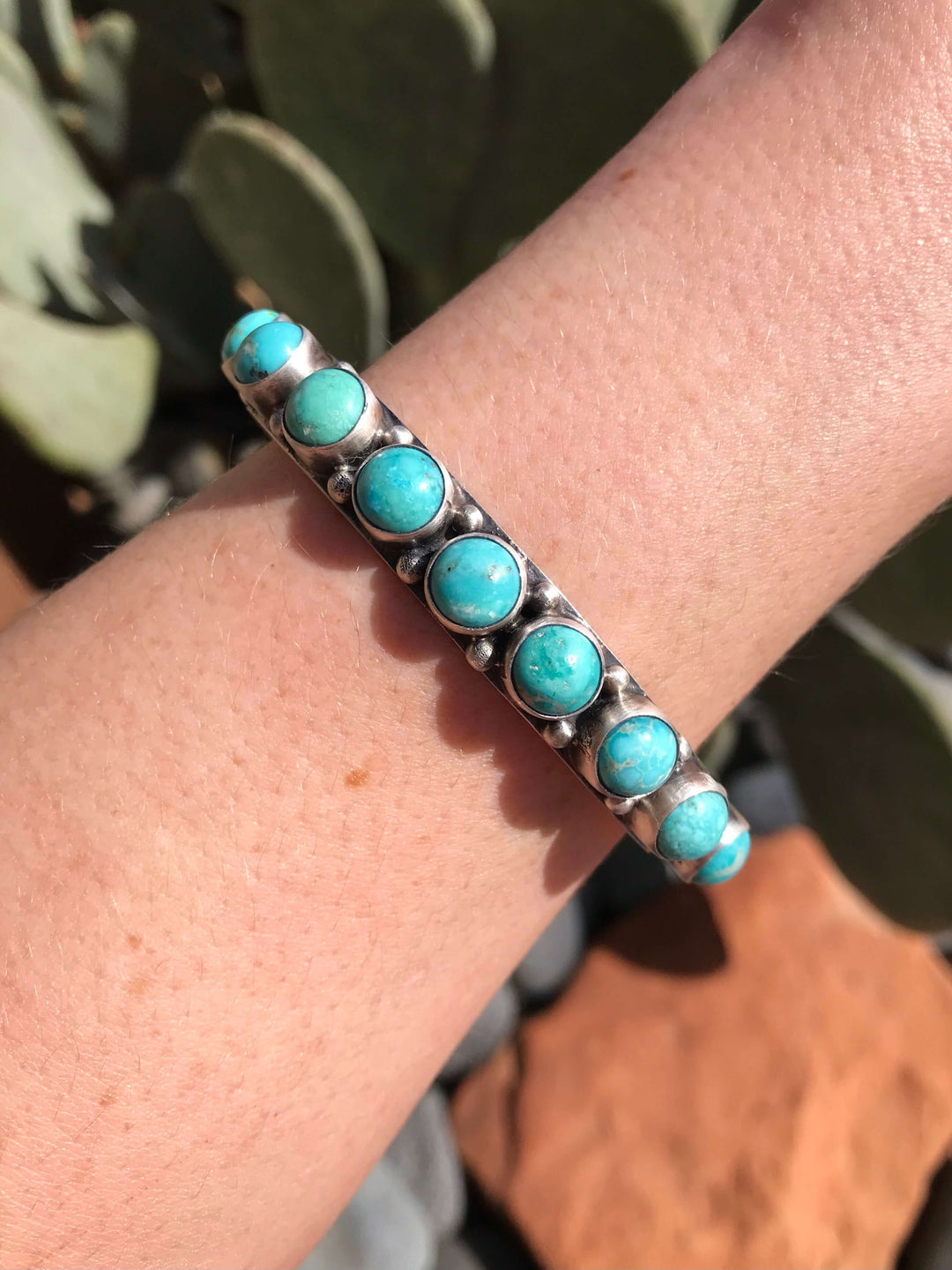 The Enchanted Rock Cuff, 4-Bracelets & Cuffs-Calli Co., Turquoise and Silver Jewelry, Native American Handmade, Zuni Tribe, Navajo Tribe, Brock Texas