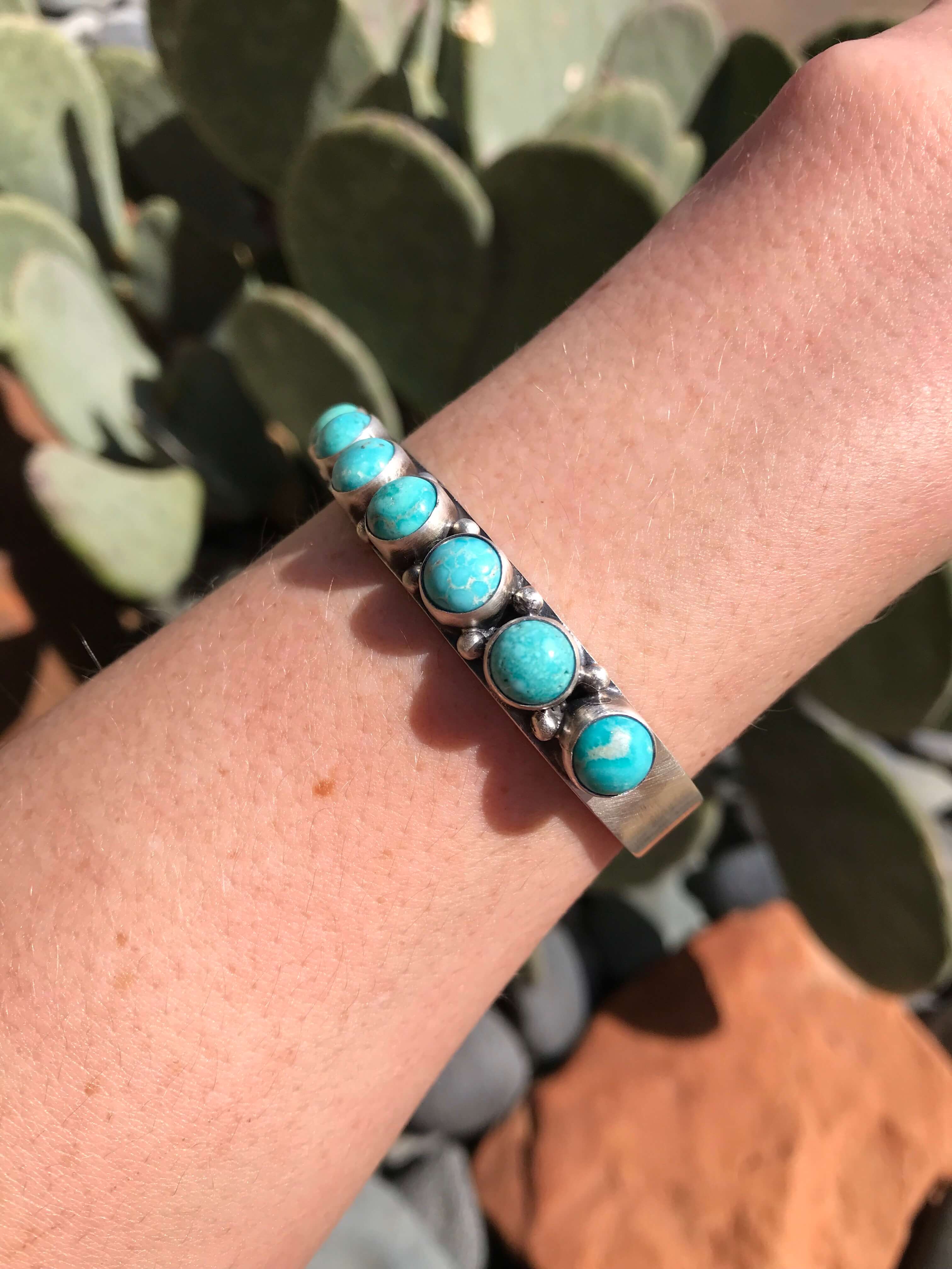 The Enchanted Rock Cuff, 4-Bracelets & Cuffs-Calli Co., Turquoise and Silver Jewelry, Native American Handmade, Zuni Tribe, Navajo Tribe, Brock Texas