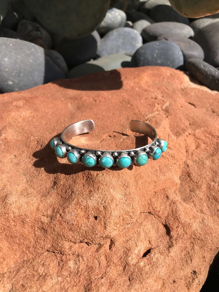 The Enchanted Rock Cuff, 4-Bracelets & Cuffs-Calli Co., Turquoise and Silver Jewelry, Native American Handmade, Zuni Tribe, Navajo Tribe, Brock Texas
