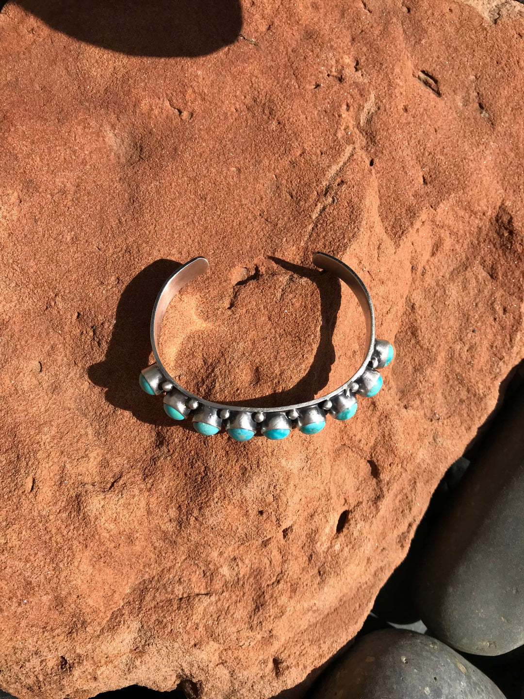 The Enchanted Rock Cuff, 5-Bracelets & Cuffs-Calli Co., Turquoise and Silver Jewelry, Native American Handmade, Zuni Tribe, Navajo Tribe, Brock Texas
