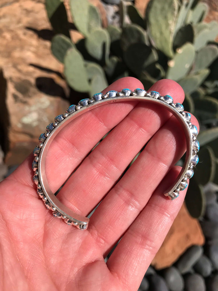 The Angler Cuff, 1-Bracelets & Cuffs-Calli Co., Turquoise and Silver Jewelry, Native American Handmade, Zuni Tribe, Navajo Tribe, Brock Texas