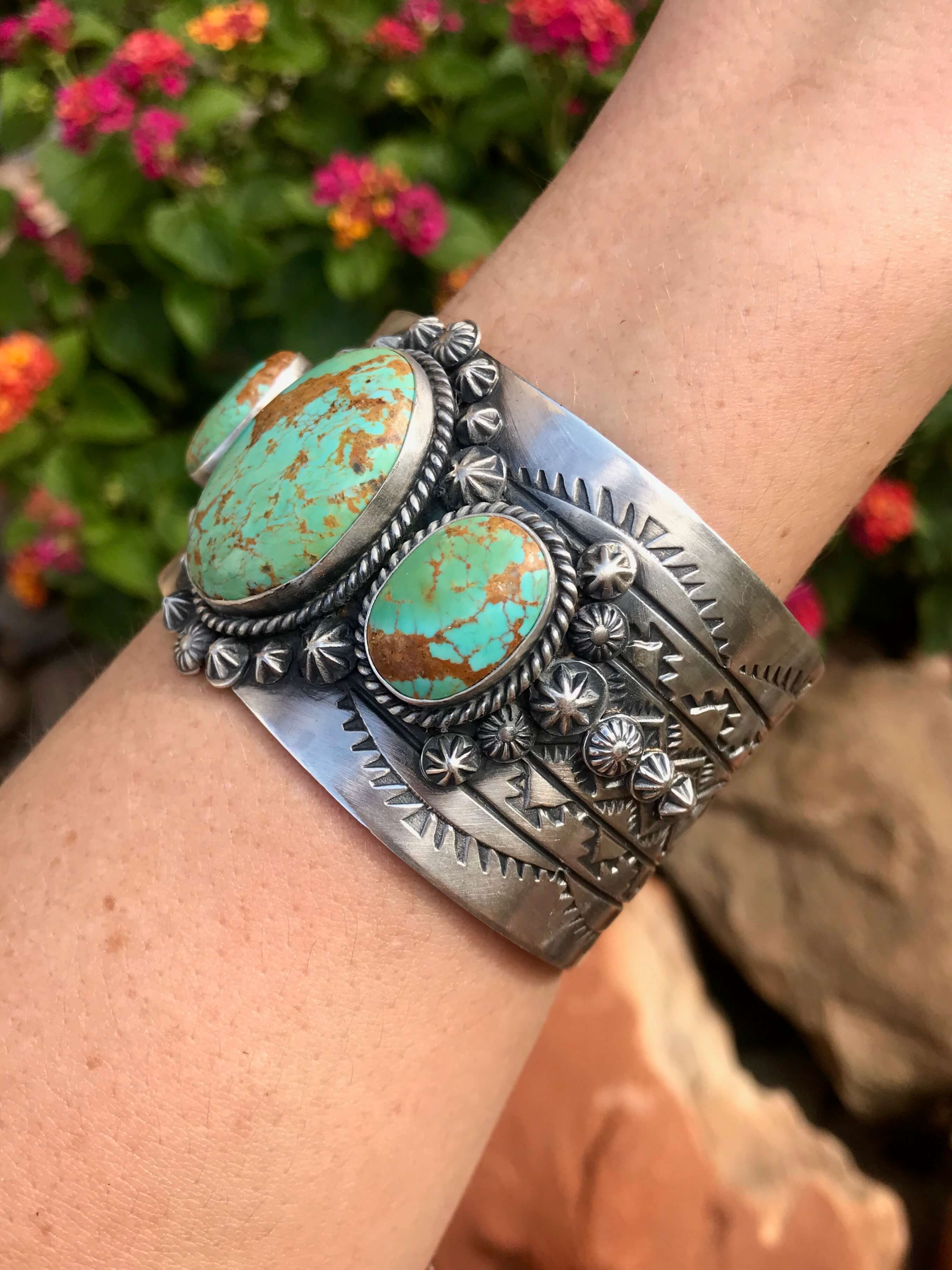 The Hampton Turquoise Cuff-Bracelets & Cuffs-Calli Co., Turquoise and Silver Jewelry, Native American Handmade, Zuni Tribe, Navajo Tribe, Brock Texas