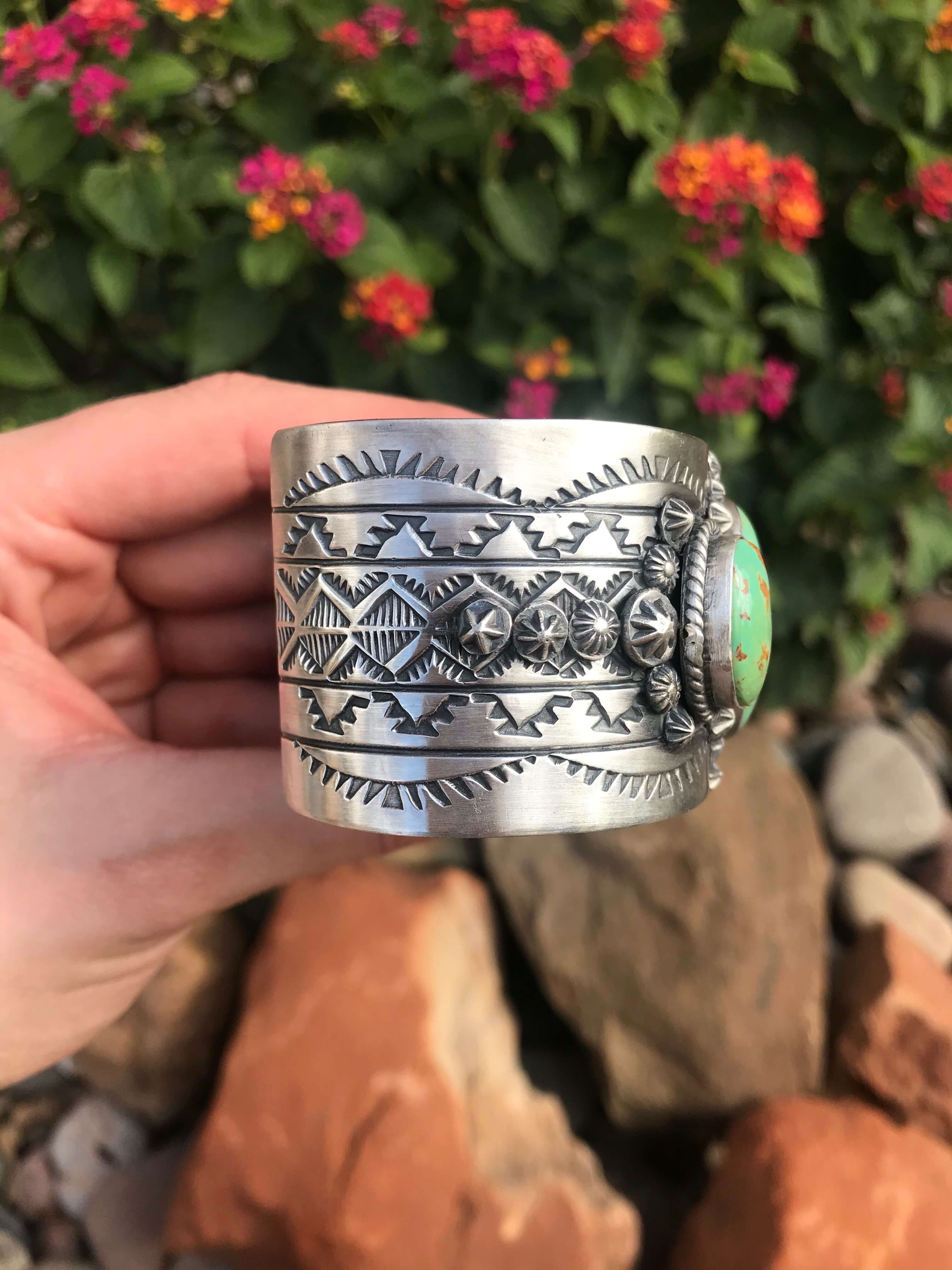 The Hampton Turquoise Cuff-Bracelets & Cuffs-Calli Co., Turquoise and Silver Jewelry, Native American Handmade, Zuni Tribe, Navajo Tribe, Brock Texas