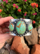 The Hampton Turquoise Cuff-Bracelets & Cuffs-Calli Co., Turquoise and Silver Jewelry, Native American Handmade, Zuni Tribe, Navajo Tribe, Brock Texas