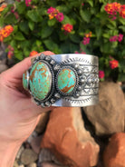 The Hampton Turquoise Cuff-Bracelets & Cuffs-Calli Co., Turquoise and Silver Jewelry, Native American Handmade, Zuni Tribe, Navajo Tribe, Brock Texas