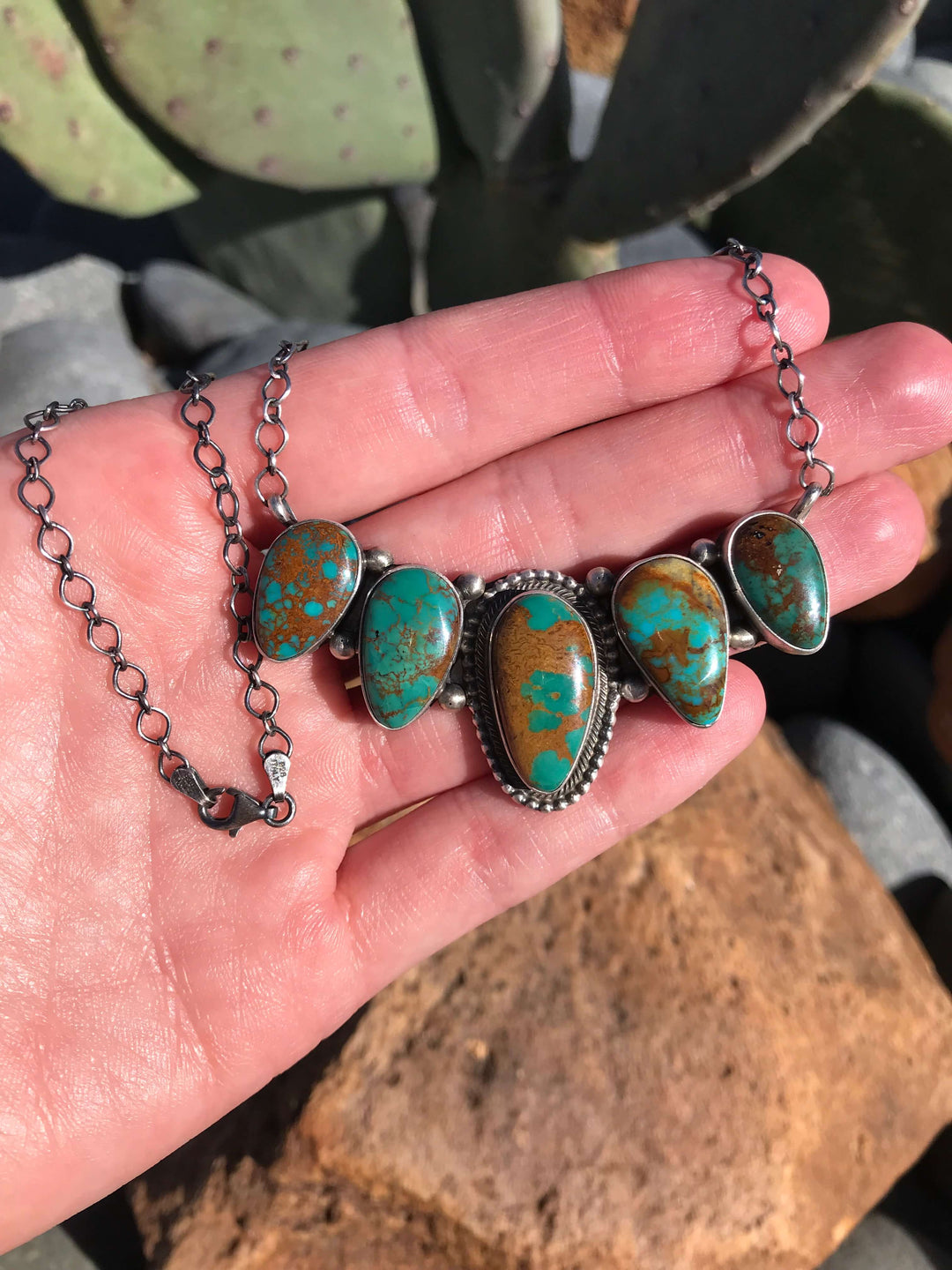 The Henderson Necklace-Necklaces-Calli Co., Turquoise and Silver Jewelry, Native American Handmade, Zuni Tribe, Navajo Tribe, Brock Texas