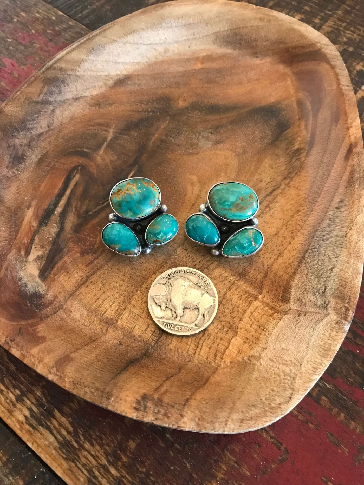 The Tres Rios Earrings, 10-Earrings-Calli Co., Turquoise and Silver Jewelry, Native American Handmade, Zuni Tribe, Navajo Tribe, Brock Texas