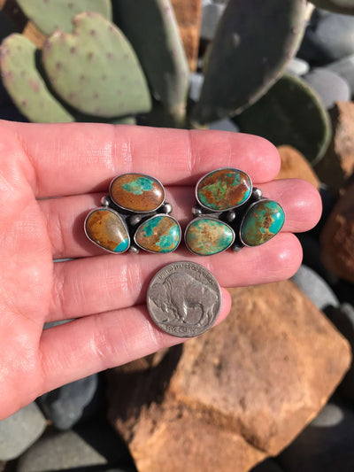 The Tres Rios Earrings, 13-Earrings-Calli Co., Turquoise and Silver Jewelry, Native American Handmade, Zuni Tribe, Navajo Tribe, Brock Texas