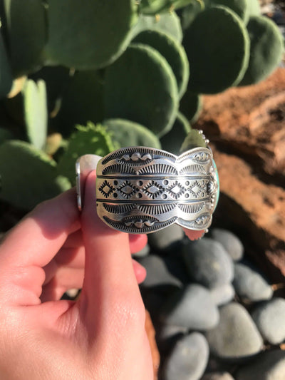 The Laurel Royston Cuff-Bracelets & Cuffs-Calli Co., Turquoise and Silver Jewelry, Native American Handmade, Zuni Tribe, Navajo Tribe, Brock Texas