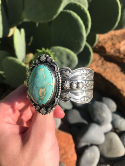 The Laurel Royston Cuff-Bracelets & Cuffs-Calli Co., Turquoise and Silver Jewelry, Native American Handmade, Zuni Tribe, Navajo Tribe, Brock Texas