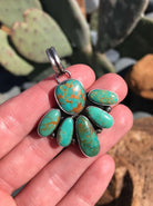 The Zella Pendant, 1-Pendants-Calli Co., Turquoise and Silver Jewelry, Native American Handmade, Zuni Tribe, Navajo Tribe, Brock Texas