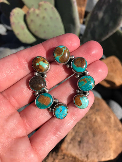 The Sun Lake Earrings, 3-Earrings-Calli Co., Turquoise and Silver Jewelry, Native American Handmade, Zuni Tribe, Navajo Tribe, Brock Texas