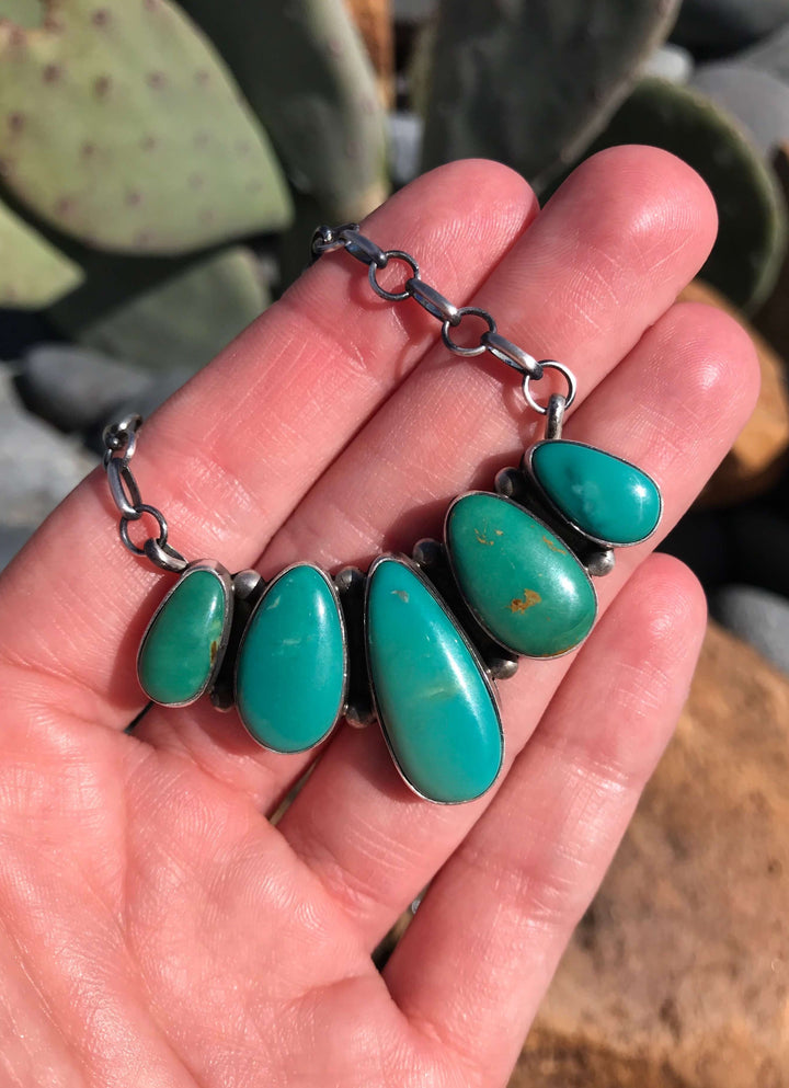 The Tullamore Necklace, 3-Necklaces-Calli Co., Turquoise and Silver Jewelry, Native American Handmade, Zuni Tribe, Navajo Tribe, Brock Texas
