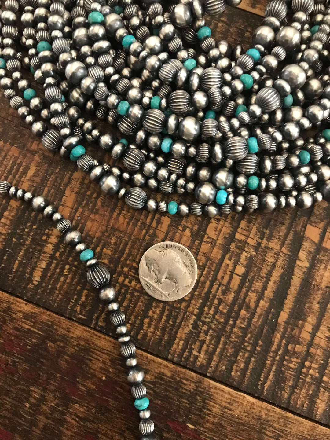 The Pecos Necklace in Blue Turquoise-Necklaces-Calli Co., Turquoise and Silver Jewelry, Native American Handmade, Zuni Tribe, Navajo Tribe, Brock Texas
