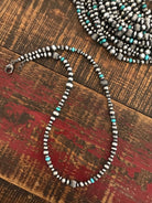 The Pecos Necklace in Blue Turquoise-Necklaces-Calli Co., Turquoise and Silver Jewelry, Native American Handmade, Zuni Tribe, Navajo Tribe, Brock Texas