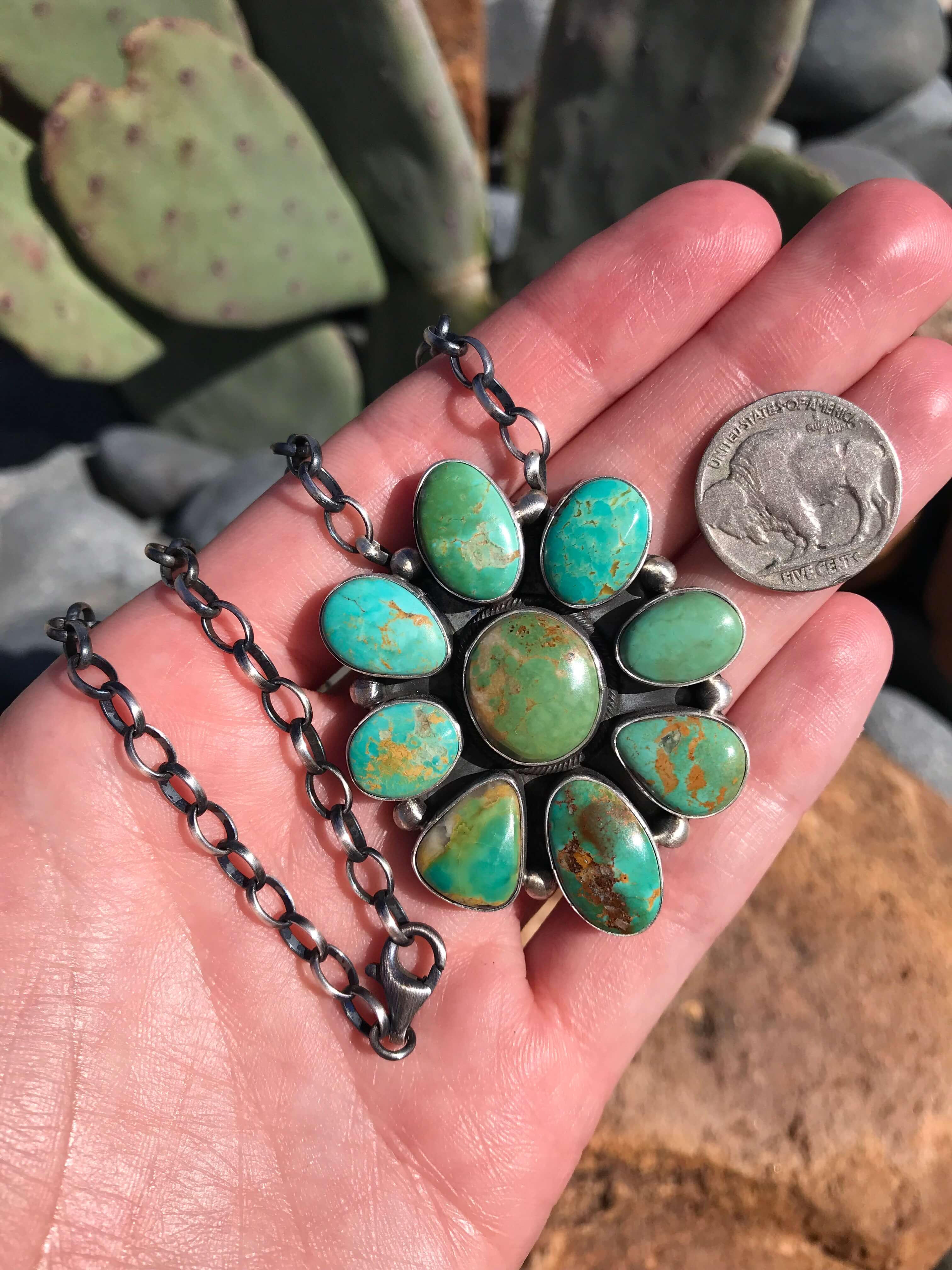 The Dublin Necklace-Necklaces-Calli Co., Turquoise and Silver Jewelry, Native American Handmade, Zuni Tribe, Navajo Tribe, Brock Texas