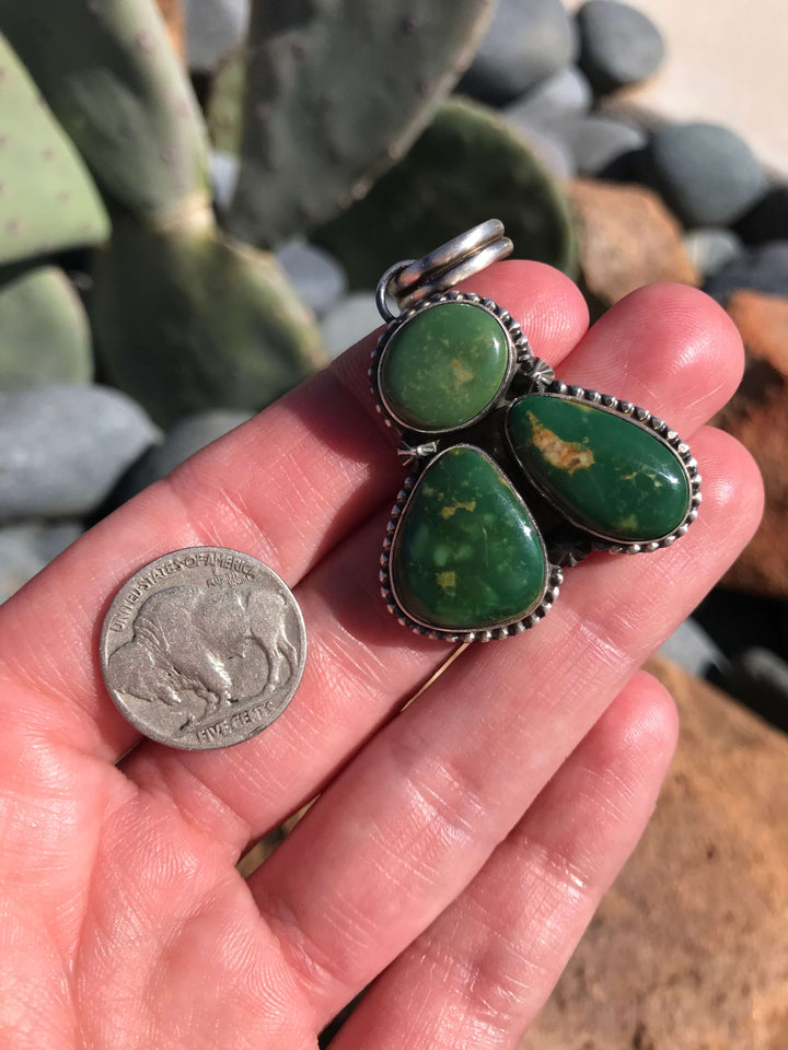The Pasadena Pendant, 2-Pendants-Calli Co., Turquoise and Silver Jewelry, Native American Handmade, Zuni Tribe, Navajo Tribe, Brock Texas