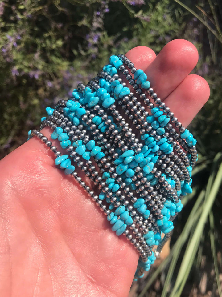 The Culbertson Necklace, 18"-Necklaces-Calli Co., Turquoise and Silver Jewelry, Native American Handmade, Zuni Tribe, Navajo Tribe, Brock Texas