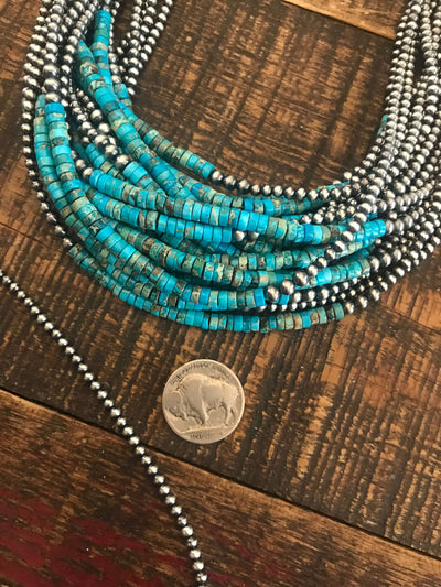 The Palmdale Necklace, 18"-Necklaces-Calli Co., Turquoise and Silver Jewelry, Native American Handmade, Zuni Tribe, Navajo Tribe, Brock Texas