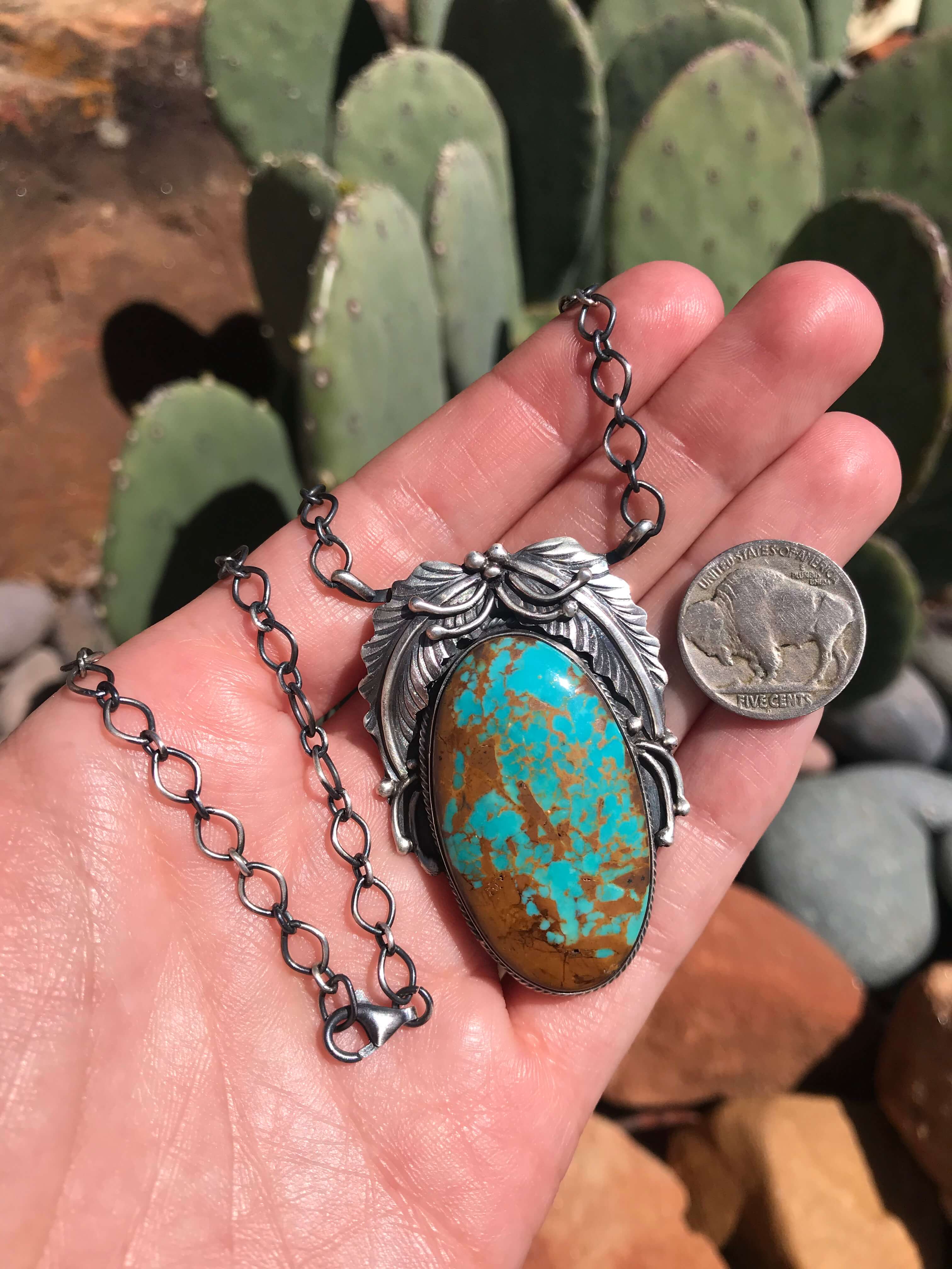 The Lentner Turquoise Necklace, 3-Necklaces-Calli Co., Turquoise and Silver Jewelry, Native American Handmade, Zuni Tribe, Navajo Tribe, Brock Texas