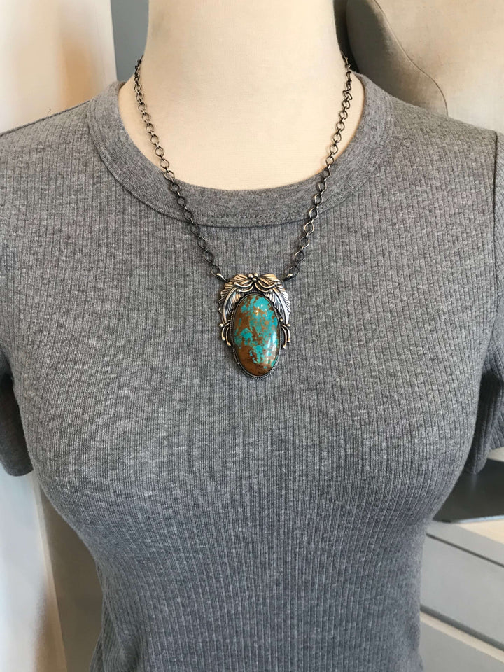 The Lentner Turquoise Necklace, 3-Necklaces-Calli Co., Turquoise and Silver Jewelry, Native American Handmade, Zuni Tribe, Navajo Tribe, Brock Texas