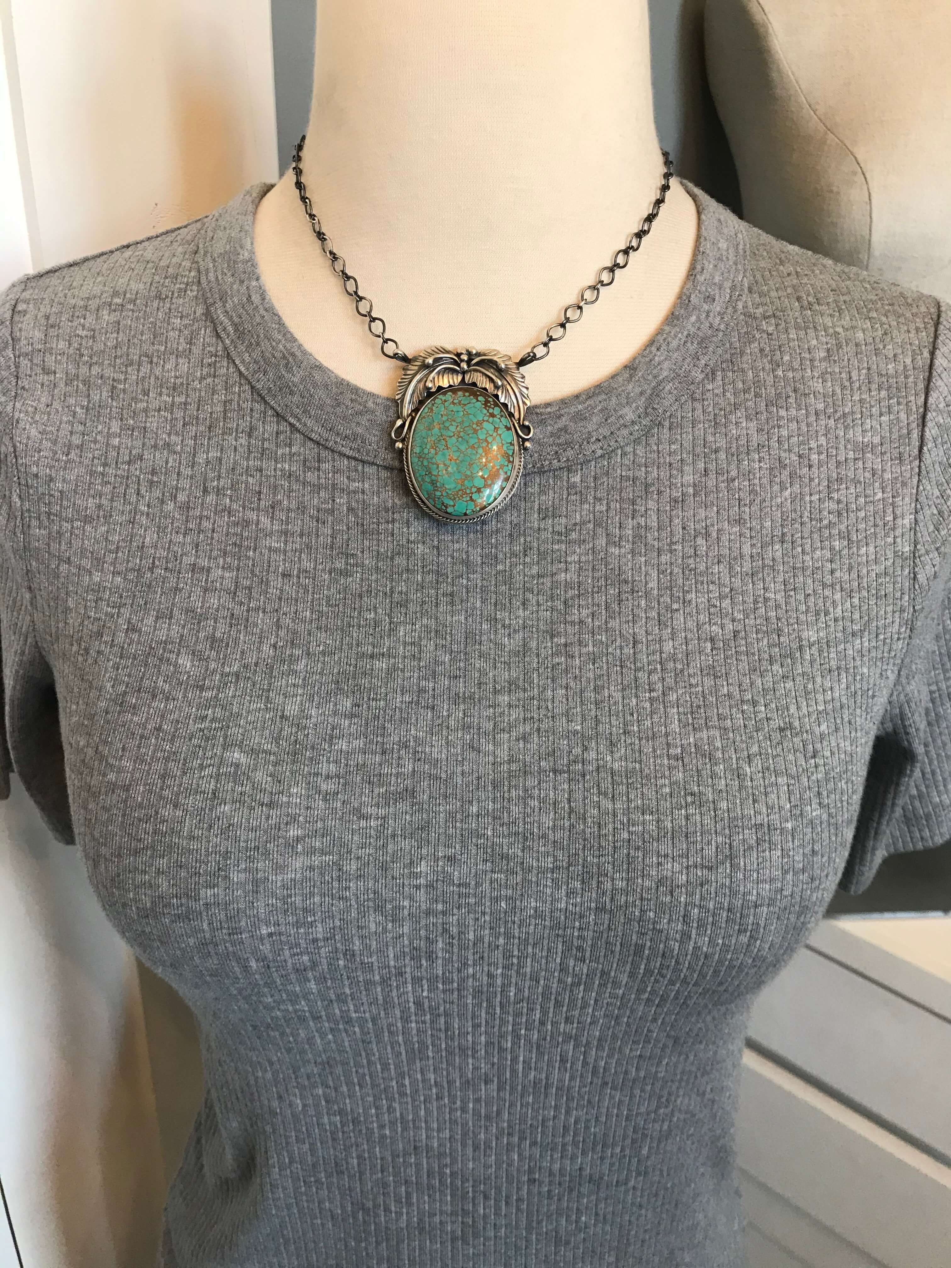 The Lentner Turquoise Necklace, 2-Necklaces-Calli Co., Turquoise and Silver Jewelry, Native American Handmade, Zuni Tribe, Navajo Tribe, Brock Texas