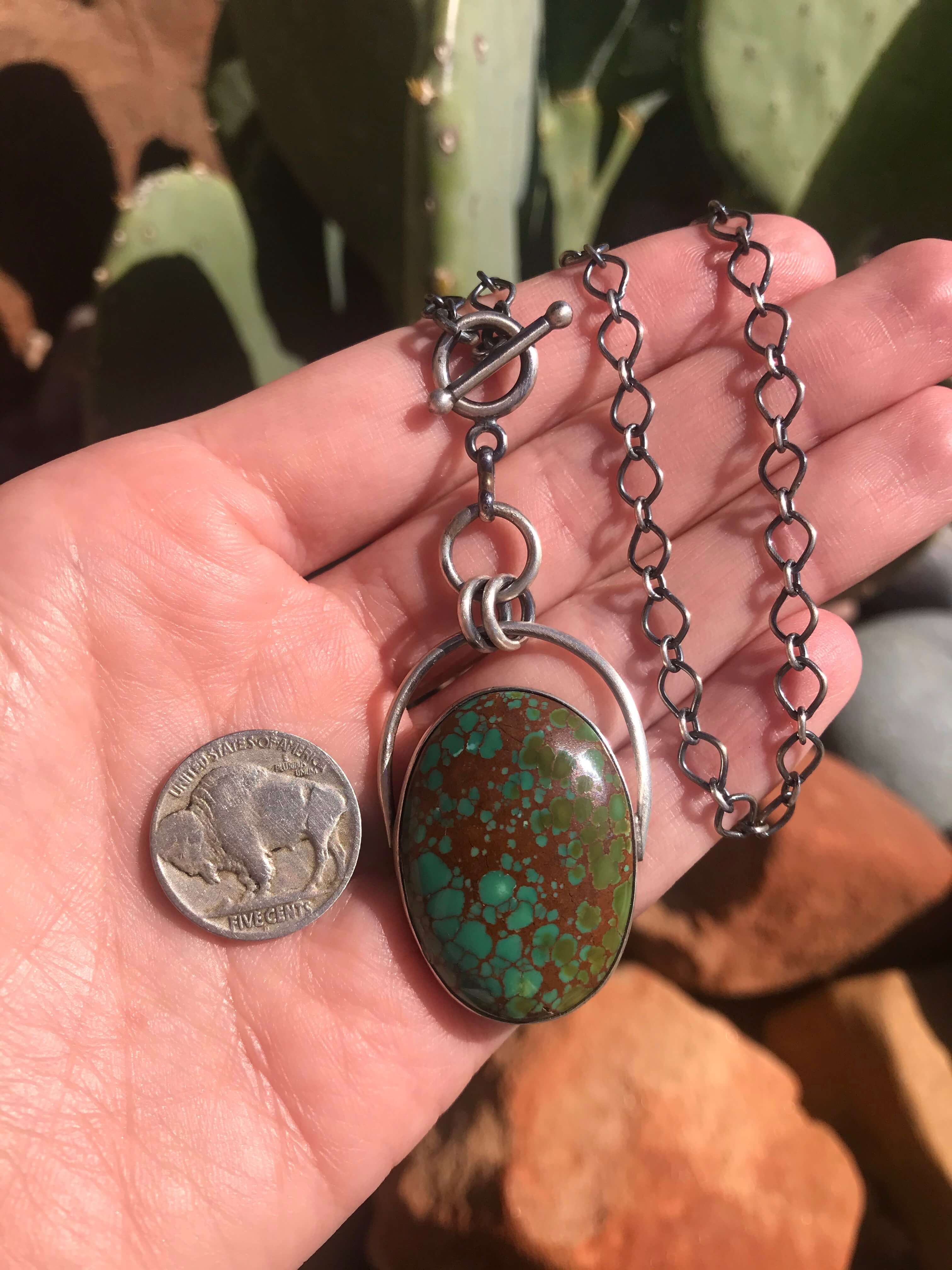 The Jennings Necklace, 1-Necklaces-Calli Co., Turquoise and Silver Jewelry, Native American Handmade, Zuni Tribe, Navajo Tribe, Brock Texas