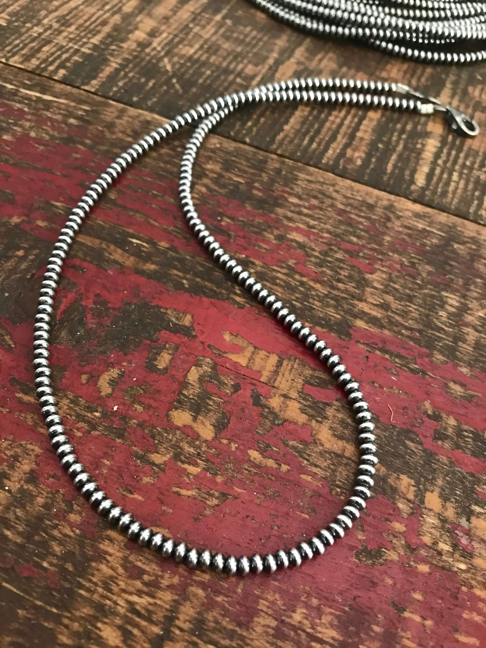 The Tulsa 3mm Saucer Necklace-Necklaces-Calli Co., Turquoise and Silver Jewelry, Native American Handmade, Zuni Tribe, Navajo Tribe, Brock Texas