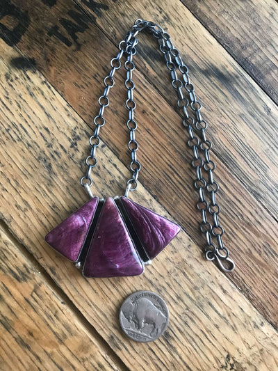 The Wray Purple Spiny Necklace-Necklaces-Calli Co., Turquoise and Silver Jewelry, Native American Handmade, Zuni Tribe, Navajo Tribe, Brock Texas