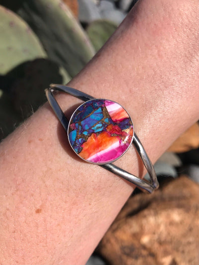 The Dahlia Cuff, 7-Bracelets & Cuffs-Calli Co., Turquoise and Silver Jewelry, Native American Handmade, Zuni Tribe, Navajo Tribe, Brock Texas