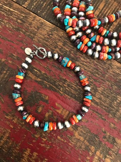 The Tehama Turquoise and Spiny Bracelet-Bracelets & Cuffs-Calli Co., Turquoise and Silver Jewelry, Native American Handmade, Zuni Tribe, Navajo Tribe, Brock Texas