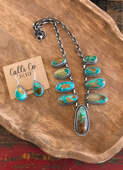 The Bluffdale Necklace Set-Necklaces-Calli Co., Turquoise and Silver Jewelry, Native American Handmade, Zuni Tribe, Navajo Tribe, Brock Texas