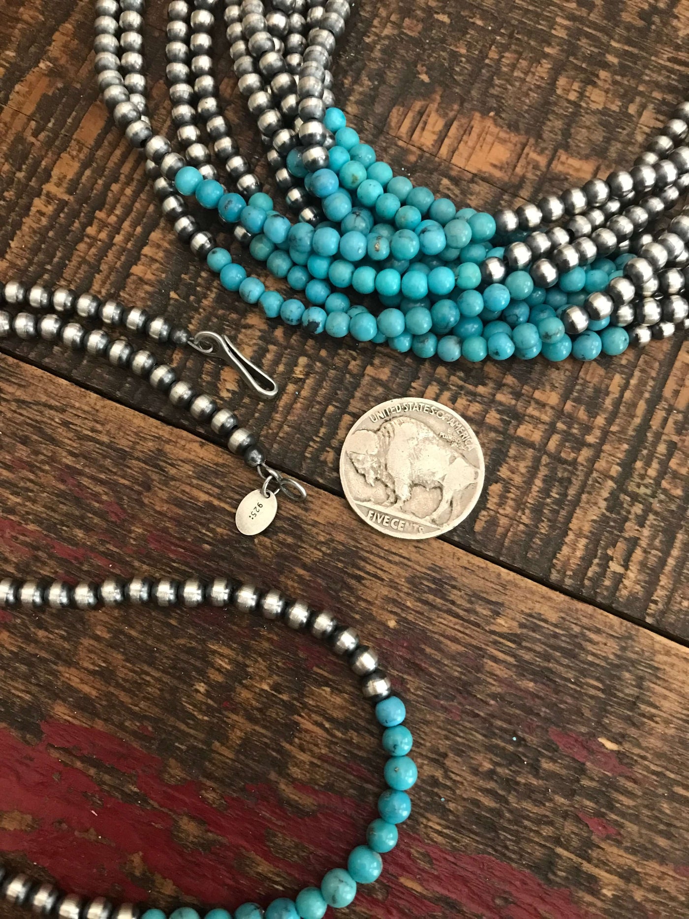 The Riverside Necklace-Necklaces-Calli Co., Turquoise and Silver Jewelry, Native American Handmade, Zuni Tribe, Navajo Tribe, Brock Texas