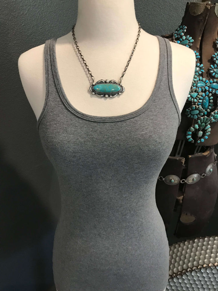 The Bellagio Turquoise Necklace, 1-Necklaces-Calli Co., Turquoise and Silver Jewelry, Native American Handmade, Zuni Tribe, Navajo Tribe, Brock Texas