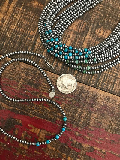 The Lowry Necklace-Necklaces-Calli Co., Turquoise and Silver Jewelry, Native American Handmade, Zuni Tribe, Navajo Tribe, Brock Texas