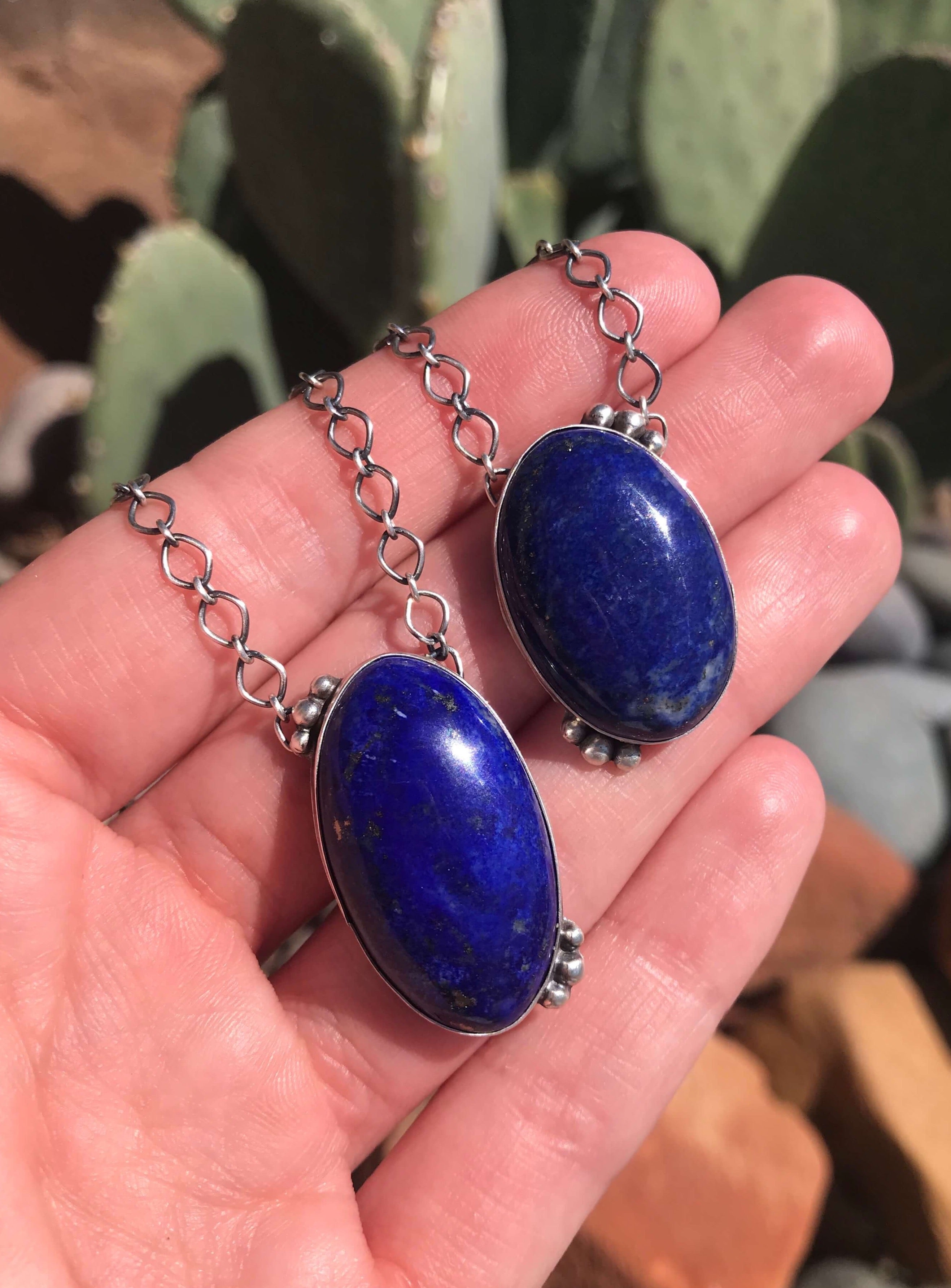 Lapis necklaces deals sterling silver