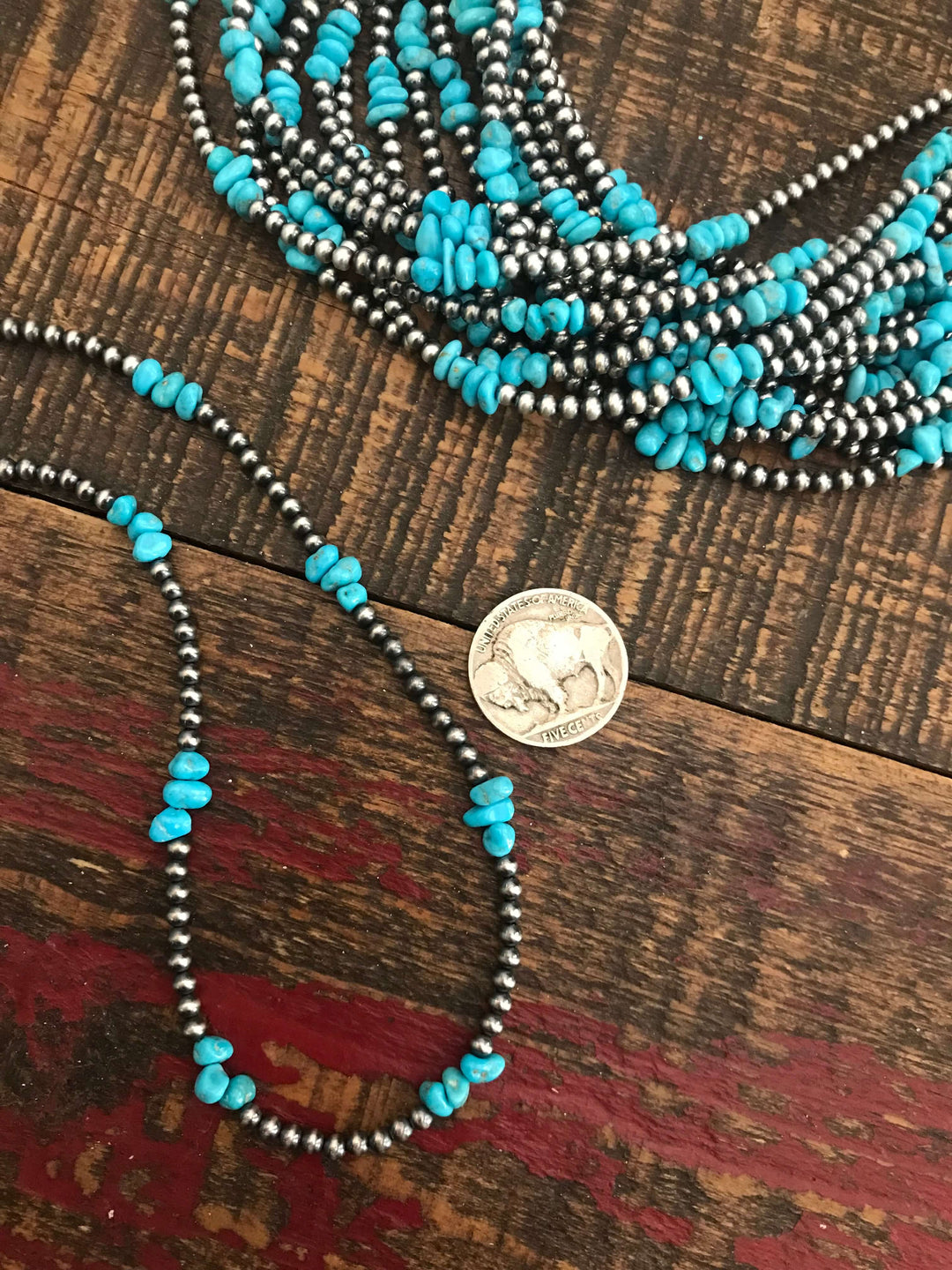 The Culbertson Necklace, 18"-Necklaces-Calli Co., Turquoise and Silver Jewelry, Native American Handmade, Zuni Tribe, Navajo Tribe, Brock Texas